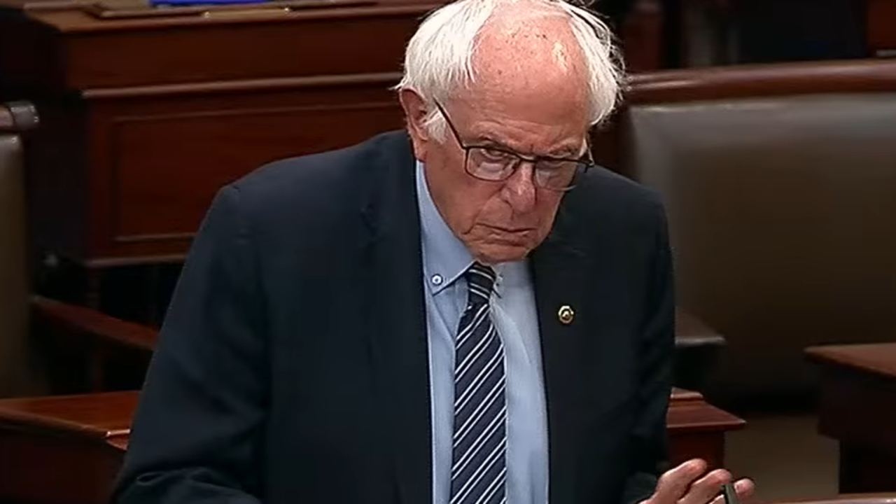 Bernie Sanders speaking on the Senate floor